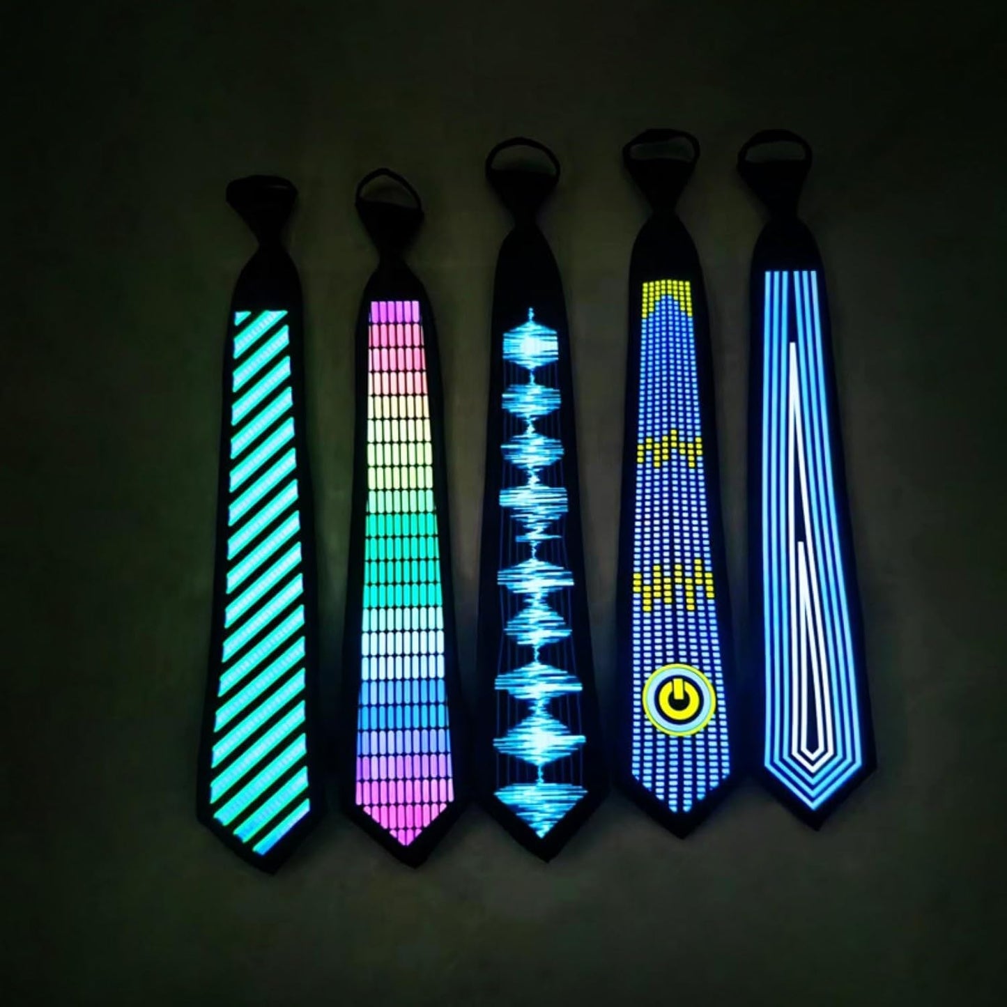 🎶 Sound-Activated LED Tie | Lights Up to Music · Wireless Design · Perfect for Parties ✨