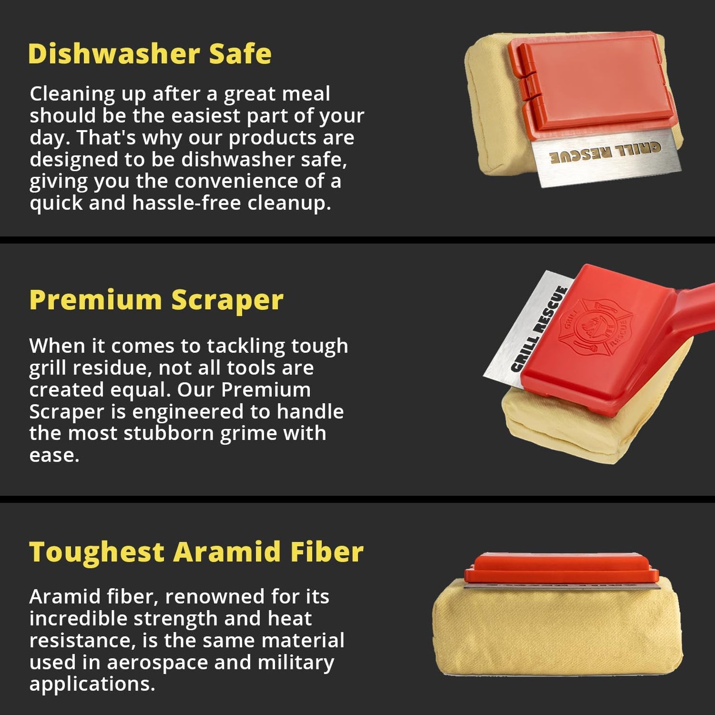 Bristle-Free Grill Brush with Scraper