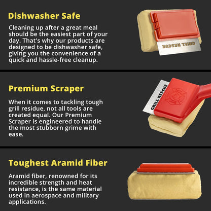 Bristle-Free Grill Brush with Scraper