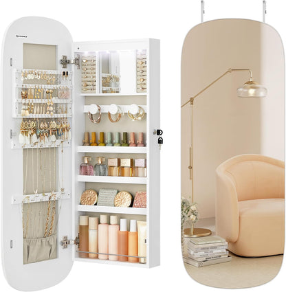 🎁Full-Length Mirror Storage Cabinet—Wall-Mounted Jewelry & Makeup Organizer