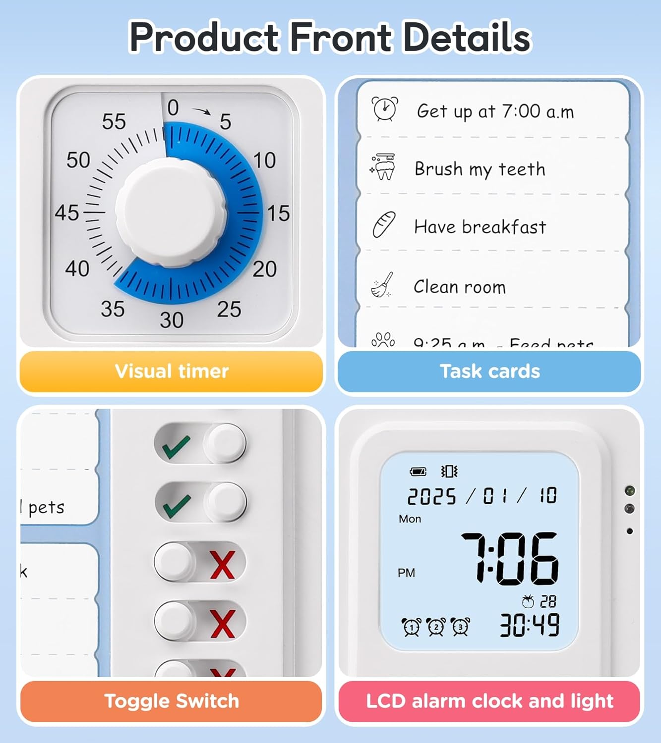⏰ 3-in-1 Visual Timer for Kids & Adults | Focus Booster · Chore Chart · Silent Countdown