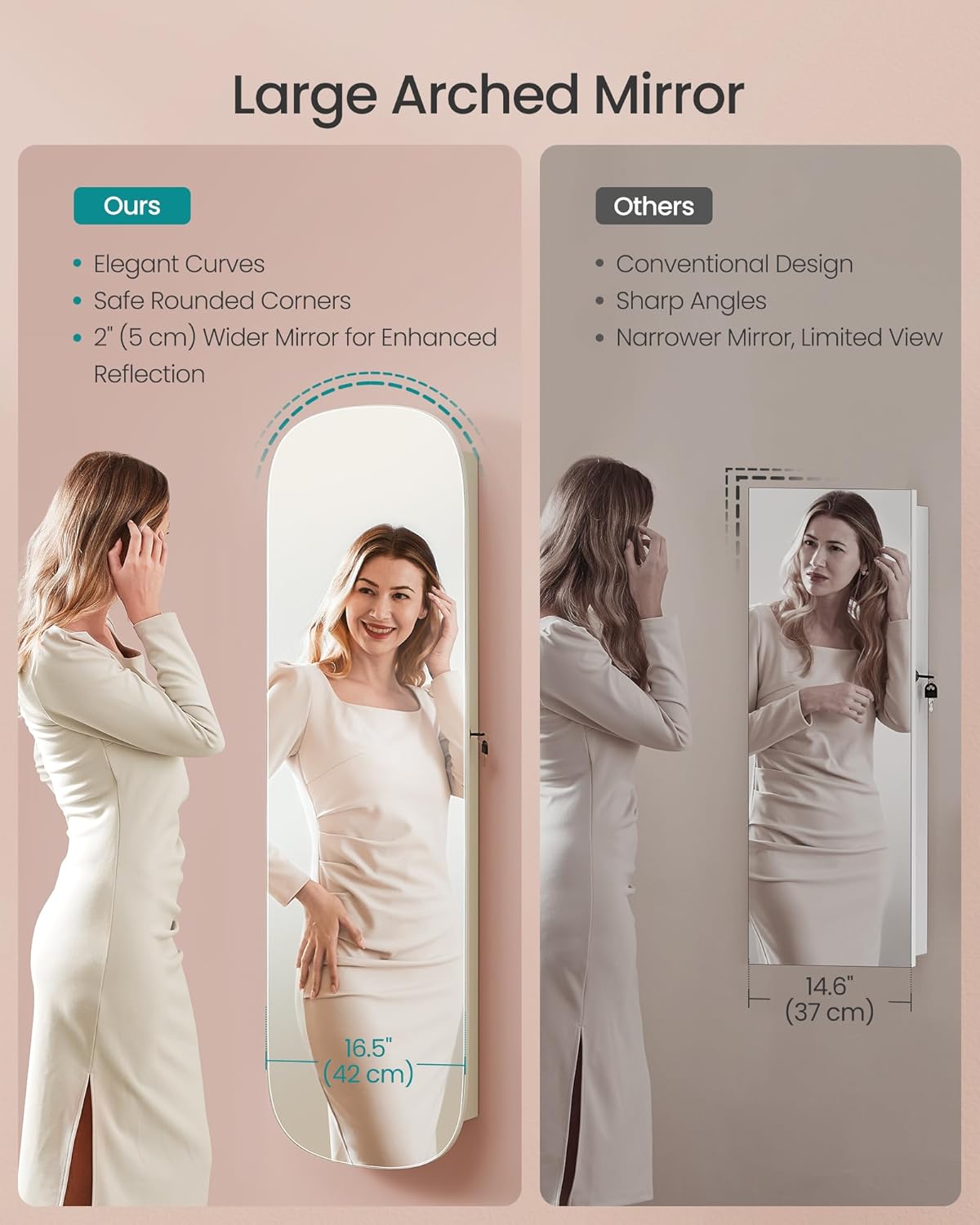🎁Full-Length Mirror Storage Cabinet—Wall-Mounted Jewelry & Makeup Organizer