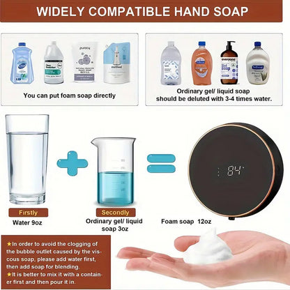 🧼 Touchless Foam Soap Dispenser | 3 Modes · Full-Screen LED · Wall Mounted 🚿