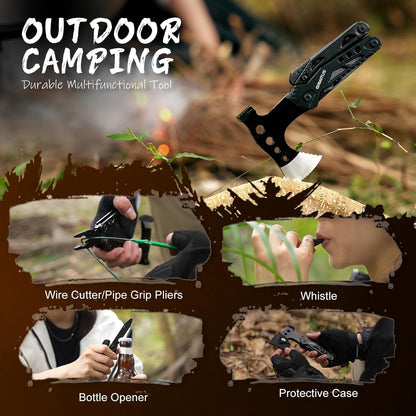 🔧 16-in-1 Multitool Camping Axe | Knife · Pliers · Fire Starter · Portable Case 🔥