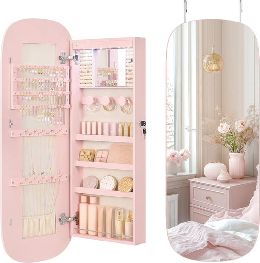 🎁Full-Length Mirror Storage Cabinet—Wall-Mounted Jewelry & Makeup Organizer