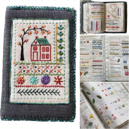 🧵 Embroidery Stitch Book Kit | 86–106 Stitches · Linen Fabric · Beginner-Friendly 🎨