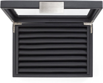 💼 Faux Leather Cufflink Display Box | Holds 70 Cufflinks · Glass Lid · Elegant Storage 📦