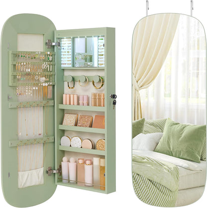 🎁Full-Length Mirror Storage Cabinet—Wall-Mounted Jewelry & Makeup Organizer