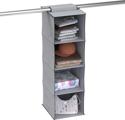 👔 4-Tier Hanging Closet Organizer | Foldable, Space-Saving & Lightweight 🧳