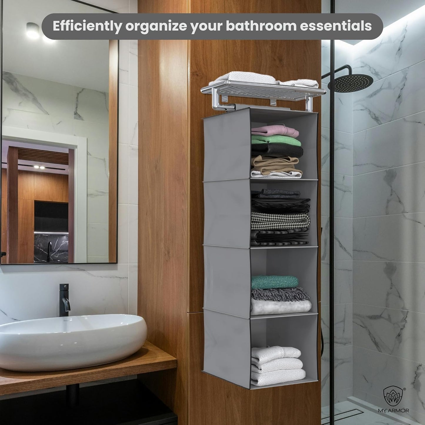 👔 4-Tier Hanging Closet Organizer | Foldable, Space-Saving & Lightweight 🧳