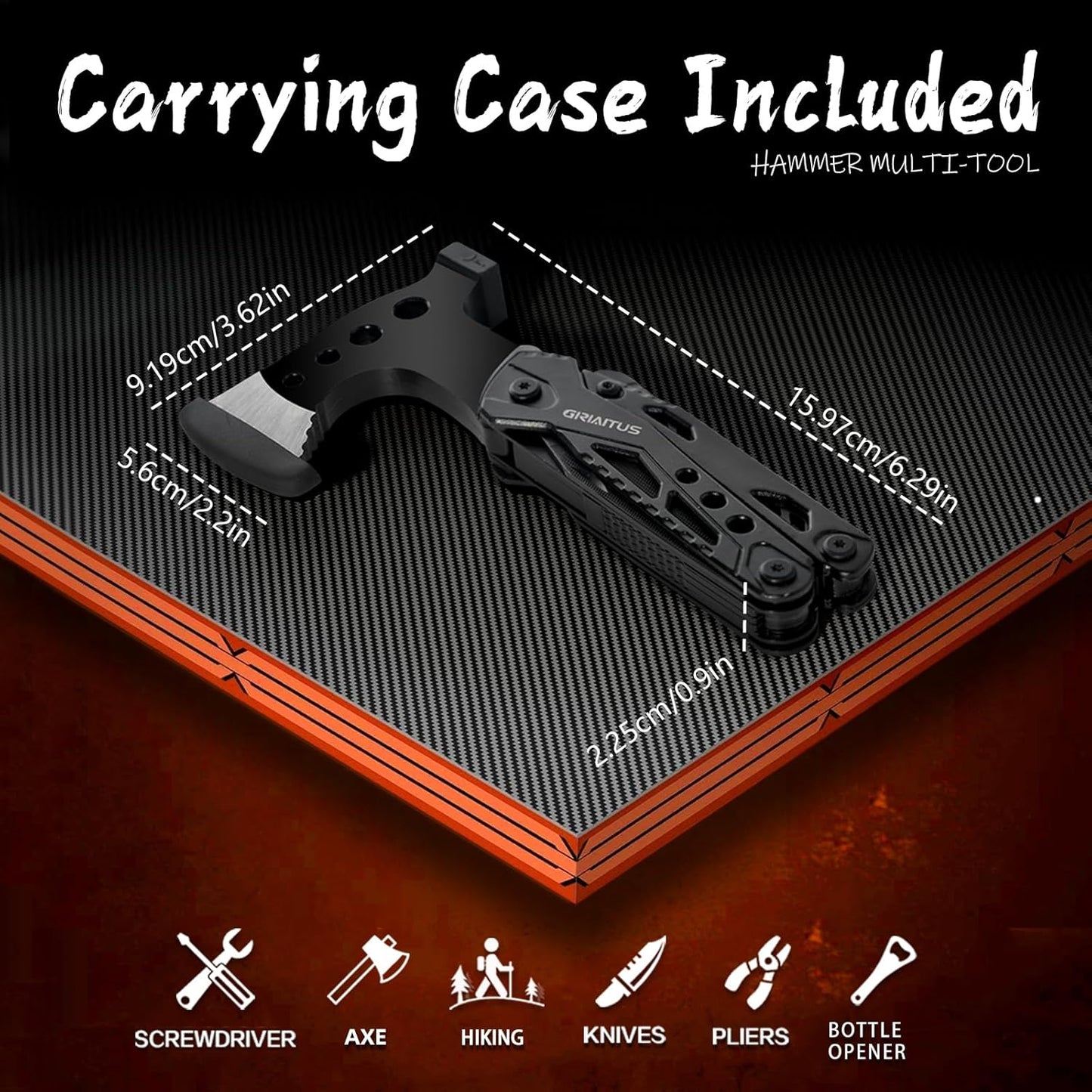 🔧 16-in-1 Multitool Camping Axe | Knife · Pliers · Fire Starter · Portable Case 🔥
