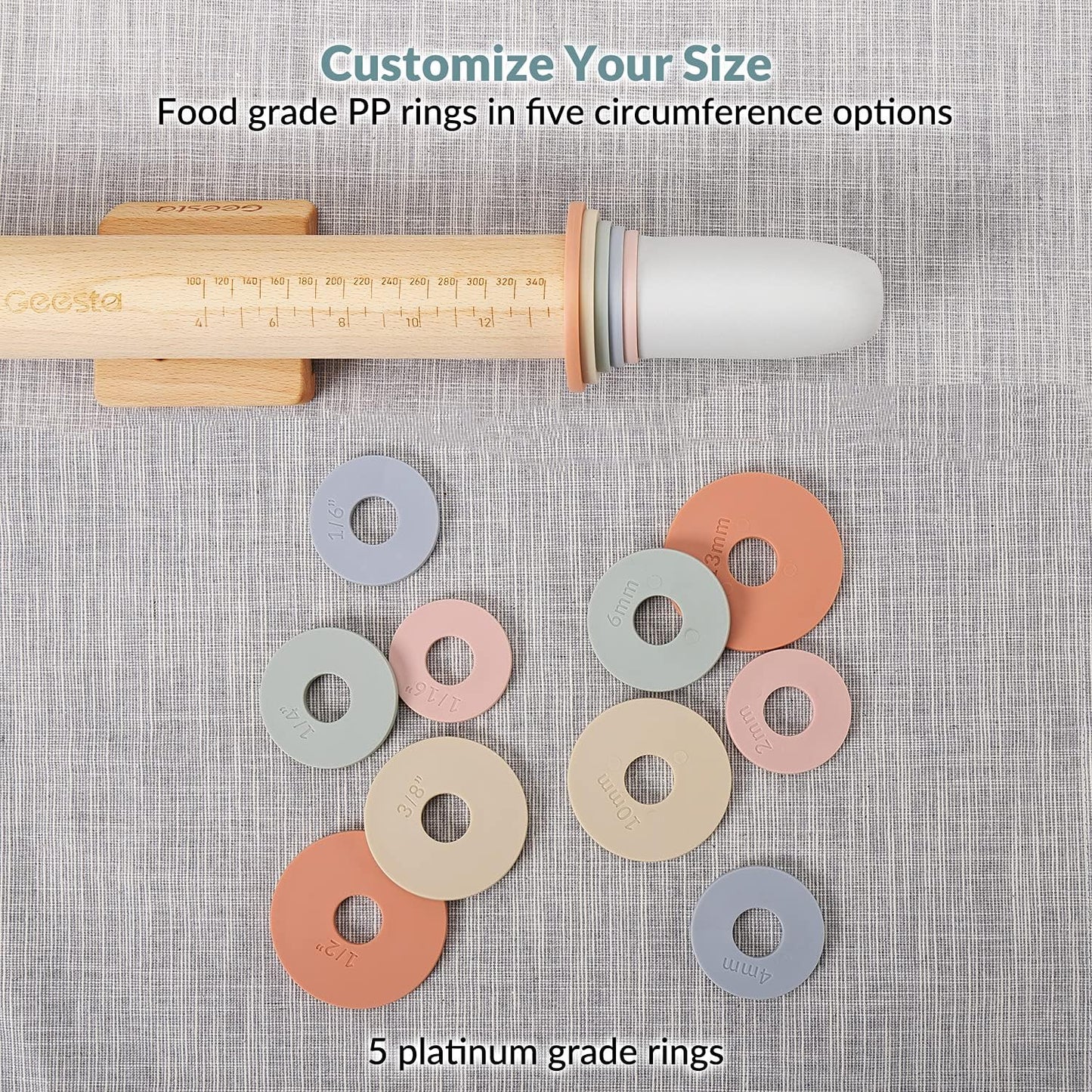 🍪 Adjustable Teak Wood Rolling Pin | Precise, Durable & Easy to Use 🍞