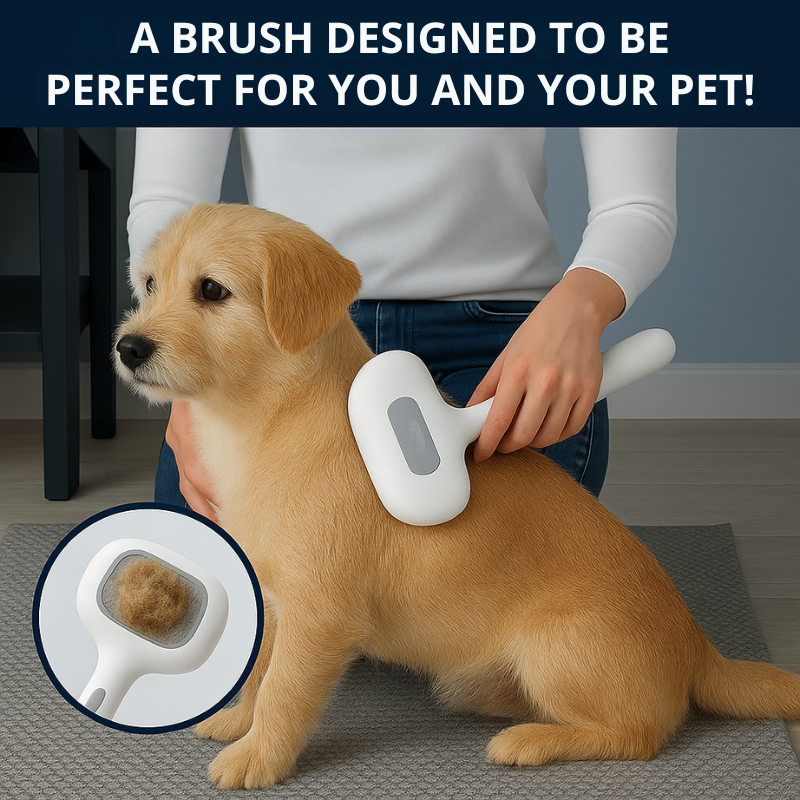 Steam Pet Grooming Brush with Self-Cleaning Feature