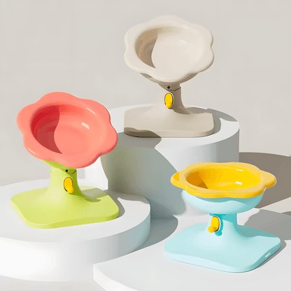 Stylish Flower Cat Dish|Comfortable Height, Durable & Easy Care
