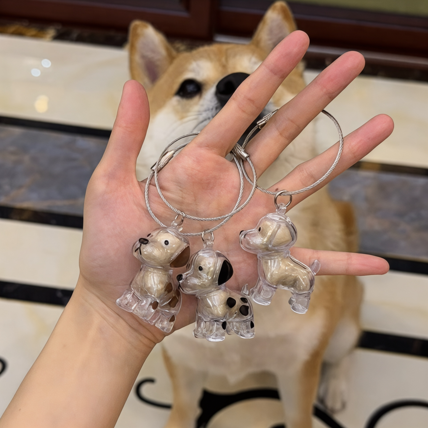 🐶 Pet Memorial Resin Keychain | Dog-Shaped Keepsake · Hair Compartment · Always With You 🔑