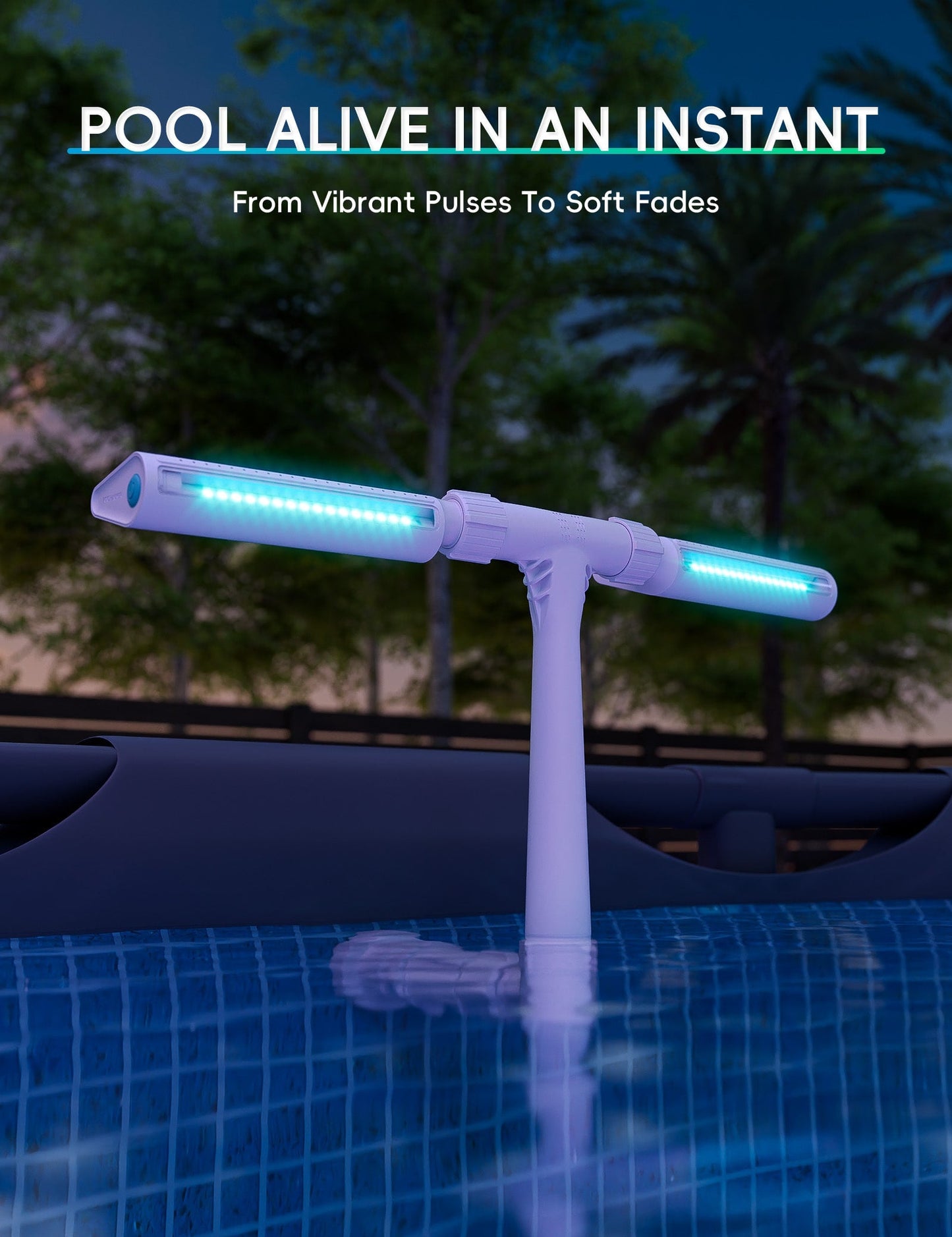 Solar Pool Fountain with Lights