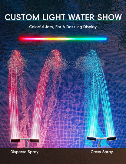 Solar Pool Fountain with Lights