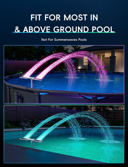 Solar Pool Fountain with Lights