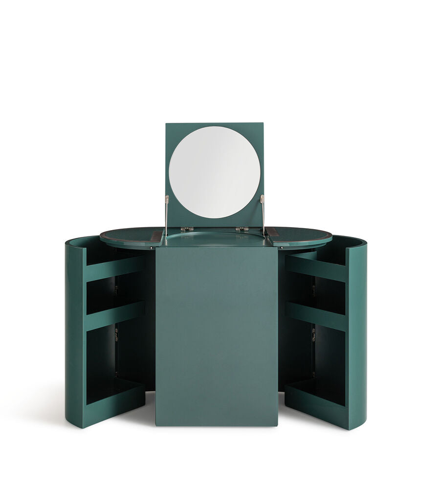 Elegant Vanity – Retractable Mirror, Smart Storage