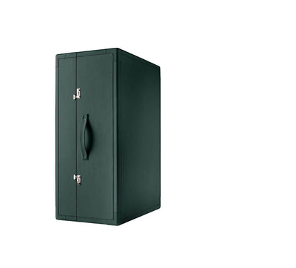Elegant Leather & Wood Mobile Bar Cabinet with Fold-Out Shelf
