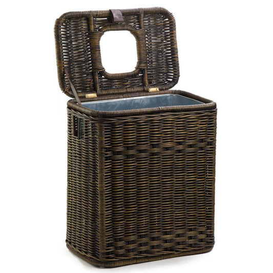 Multi-Purpose Rattan Basket-Recycling Bin with Removable Liner