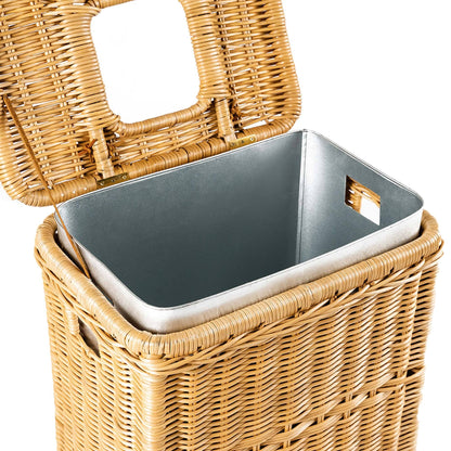 Multi-Purpose Rattan Basket-Recycling Bin with Removable Liner