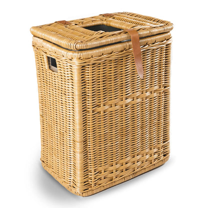 Multi-Purpose Rattan Basket-Recycling Bin with Removable Liner