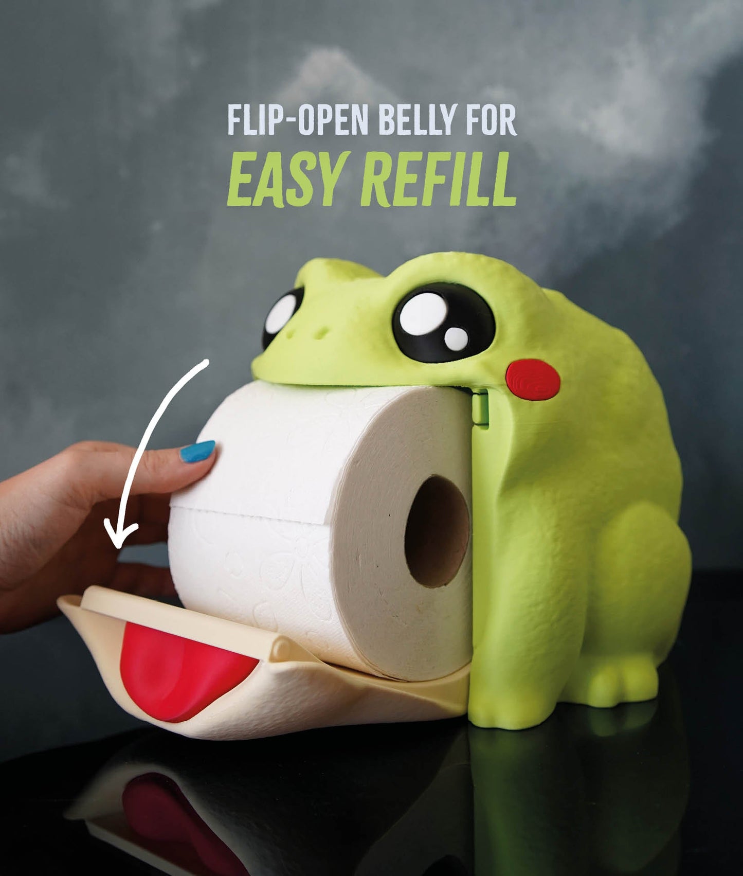 Playful Frog-Shaped Toilet Paper Holder